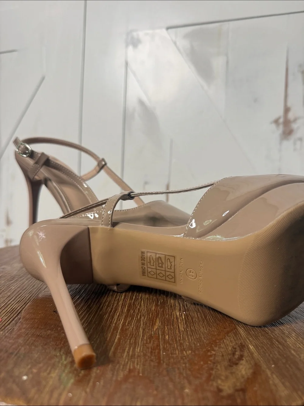 Pointed Toe Nude Slingback Stiletto Pumps - Picture 10 of 16